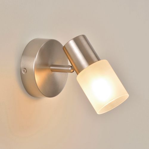 Spot Base Ronde 1 Lumière En Métal Avec Abat-jour En Verre Aaron Alu