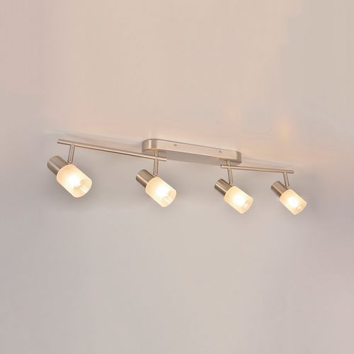 Spot Ronde 4 Lumières En Métal Avec Abat-jour En Verre Aaron Alu