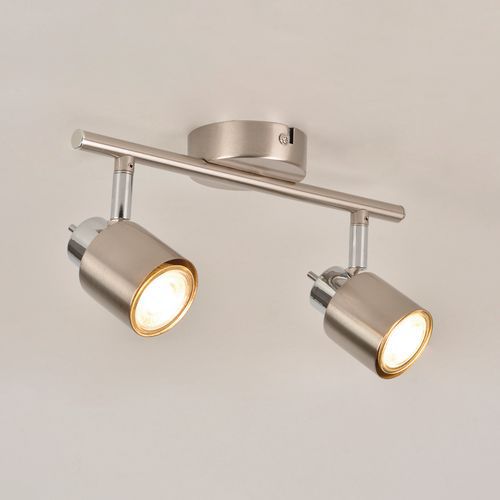 Spot Base Rectangulaire 2 Lumières En Métal. Logan Alu Brossé