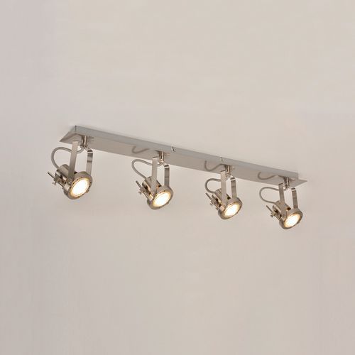 Spot Base Rectangulaire 4 Lumières En Métal Style Contemporain Alu