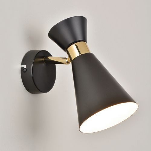 Spot Base Ronde 1 Lumière En Métal Iron Noir/or