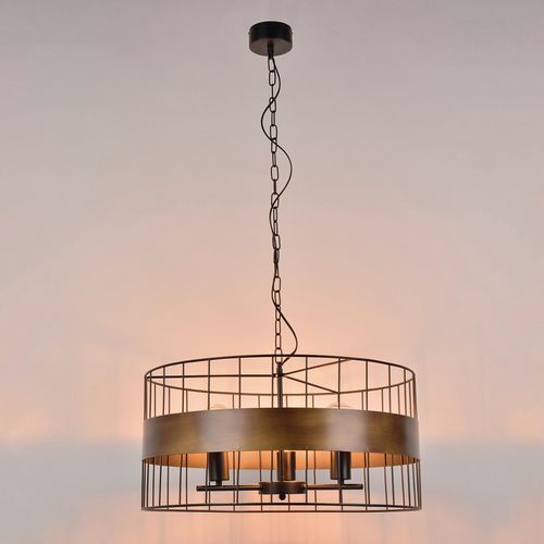 Suspension Cylindre En Métal Filaire Noir/bronze