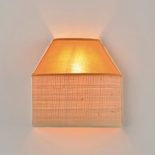 Applique Bi-matière Coton Et Raphia Naturel Moutarde