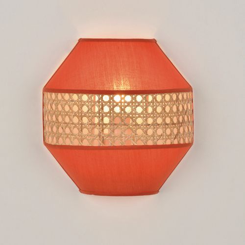 Applique Bi-matière Coton Et Et Cannage Naturel Tomette