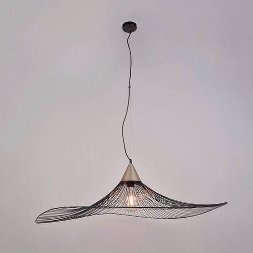 Suspension Conique En Métal Filaire Noir/laiton