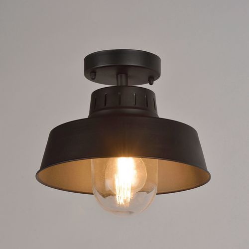 Plafonnier En Acier Inoxydableglobe En Verre Transparent Noir