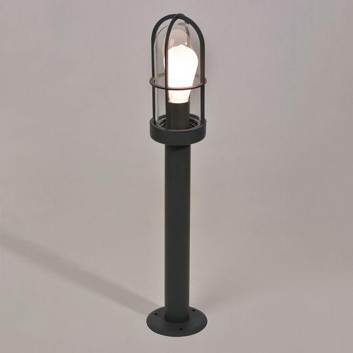 Potelet En Acier Diffuseur En Verre Transparent Anthracite