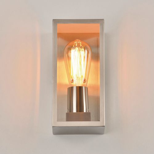 Applique Rectangle En Acier Diffuseur En Verre Transparent Alu