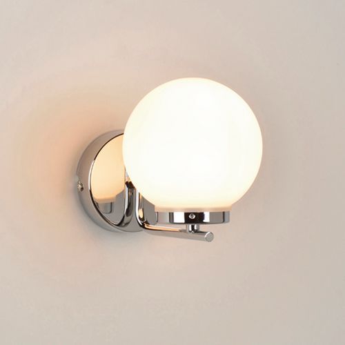 Applique Sdb 1 Lumière Base Ronde En Métal Chrome