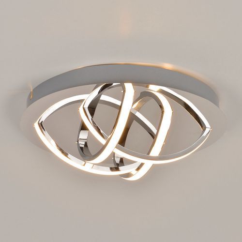 Plafonnier Sdb Base Ronde En Métal Dorian Chrome