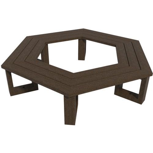 Espace Urbain - Banquette Escapade Junior Hexagonale - Marron - 12 Places - Plastique Recyclé - Éco-responsable