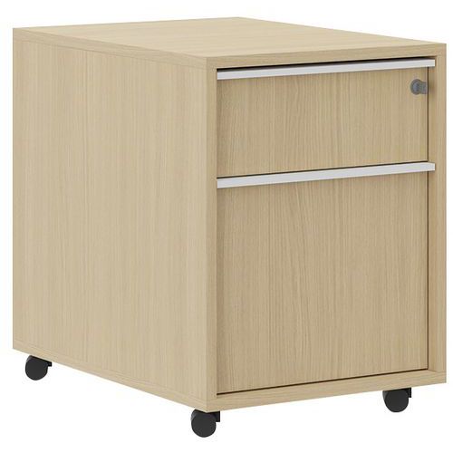 Caisson Mobile Chêne Clair 1 Tiroir + 1 Doss Susp Manutan