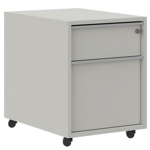 Caisson Mobile Gris 1 Tiroir + 1 Doss Susp Manutan