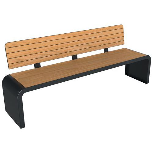Banc New York 2 M Effet Lames Teck/métal Gris 7016