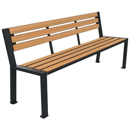 Banc Berlin 1.80 M Lames Teck/métal Gris 7016