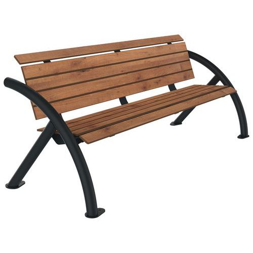 Banc Sydney 2 M Effet Lames Pin Tyrol/métal Gris 7016