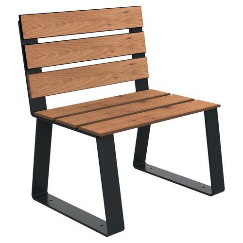 Banc Havane 1 Place Lames Pin Tyrol/métal Gris 7016