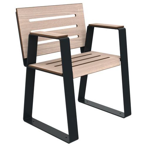 Banc Havane Pmr 1 Place Ajouré Chêne Clair/métal Gris 7016