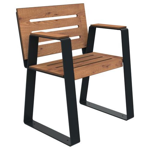 Banc Havane Pmr 1 Place Ajouré Pin Tyrol/métal Gris 7016