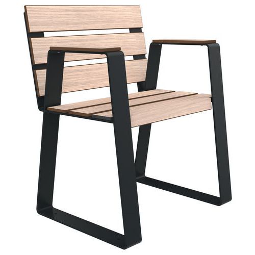 Banc Havane Pmr 1 Place Lames Chêne Clair/métal Gris 7016