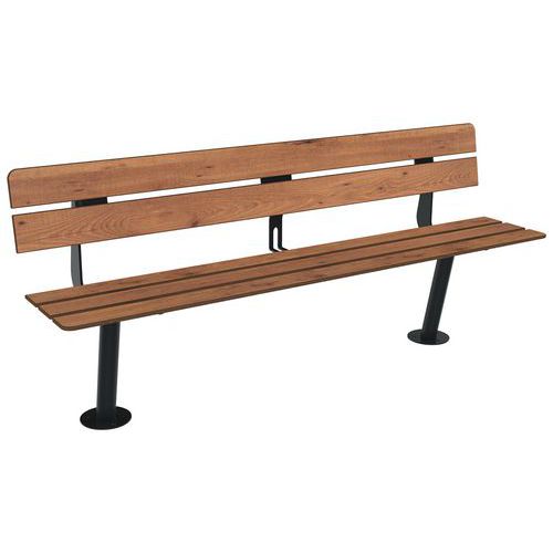 Banc Nairobi 1.50 M Lames Pin Tyrol/métal Gris 7016