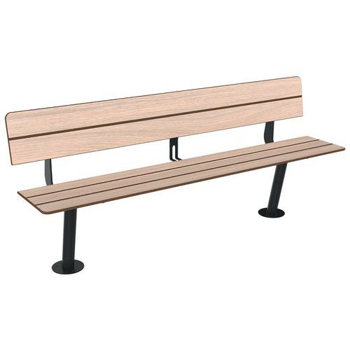 Banc Nairobi 1.80 M Effet Lames Chêne Clair/métal Gris 7016