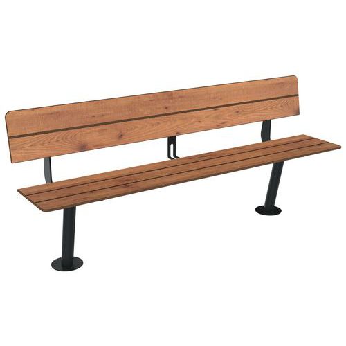 Banc Nairobi 1.80 M Effet Lames Pin Tyrol/métal Gris 7016