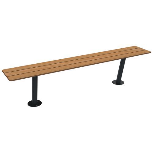 Banquette Nairobi 1.80 M Effet Lames Teck/métal Gris 7016