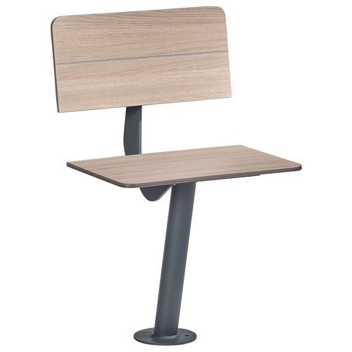 Banc Nairobi 1 Place Effet Lames Chêne Clair/métal Gris 7016