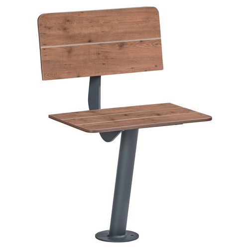 Banc Nairobi 1 Place Effet Lames Pin Tyrol/métal Gris 7016