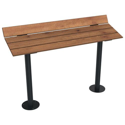Buton Design - Banc NAIROBI 1.25m - Effet lames pin/métal gris - 70cm hauteur assise - Mobilier extérieur résistant