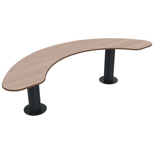 Banquette Madrid Demi Lune 1.56 M Chêne Cl/métal Gris 7016