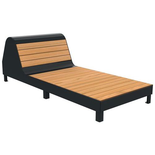 Méridienne Madrid Lames Teck/métal Gris 7016