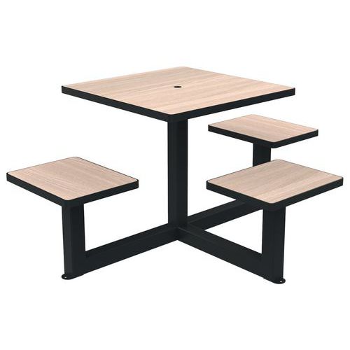 Table Bcs Orpin Pmr 1.15m Trou Para Chêne Cl/métal Gris 7016