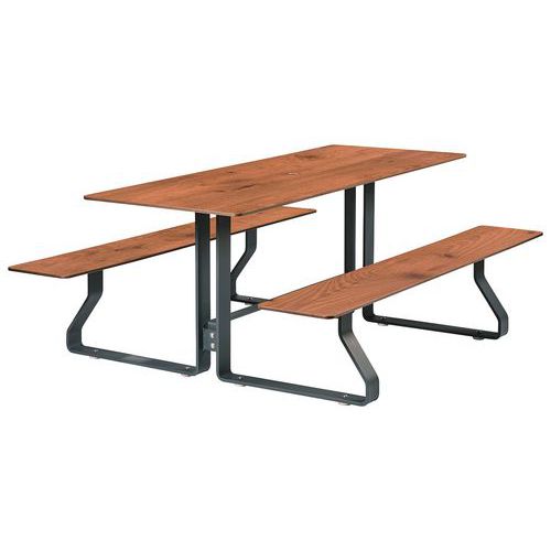 Table Bcs Hysope 1.80 M Trou Parasol Pin Tyrol/mét Gris 7016