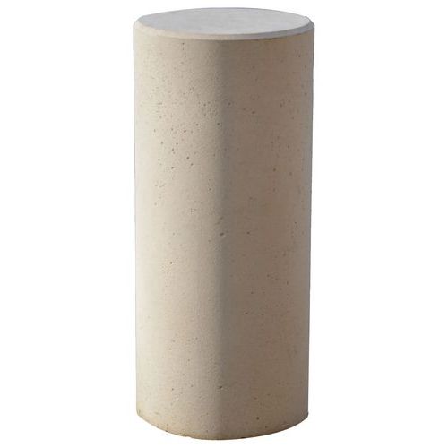 Borne Vibon Cylindrique Béton - Blanc Sablé
