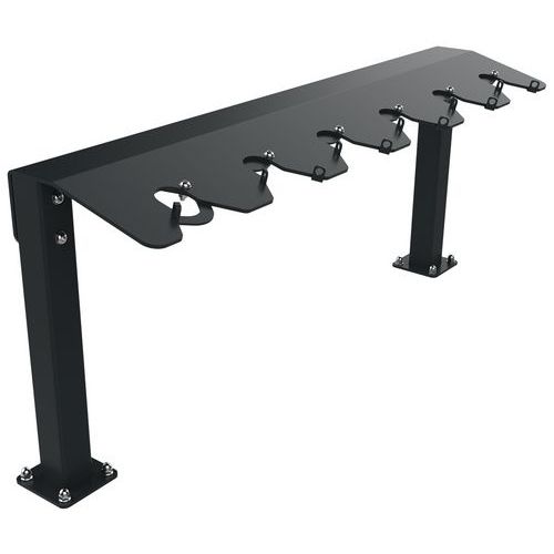 Buton Design - Support Trottinettes TROTIM 6 Places Métal Gris Platine - Extérieur - 100x24x43 cm - 5 Ans Garantie
