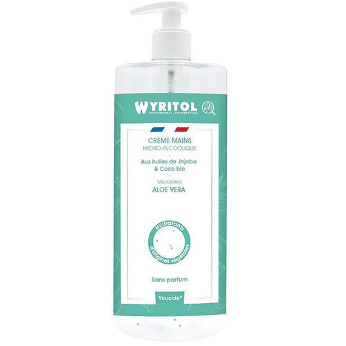 Crème Mains Hydroalcoolique - Sans Parfum - Aloe Vera