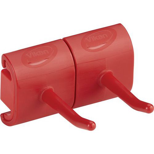 Support Mural Hygiénique - Double Crochet - 83cm - Rouge