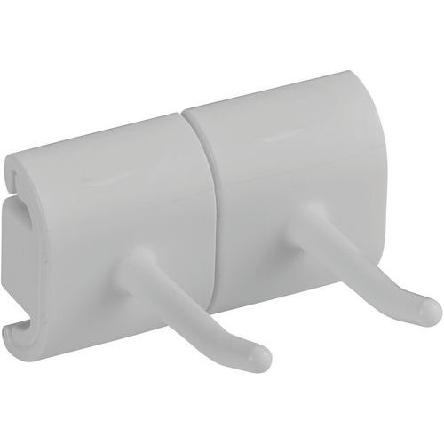 Support Mural Hygiénique - Double Crochet - 83cm - Blanc