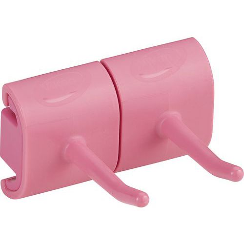 Support Mural Hygiénique - Double Crochet - 83cm - Rose