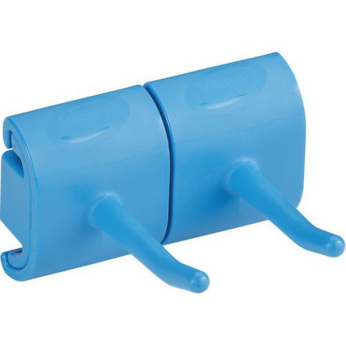 Support Mural Hygiénique - Double Crochet - 83cm - Bleu