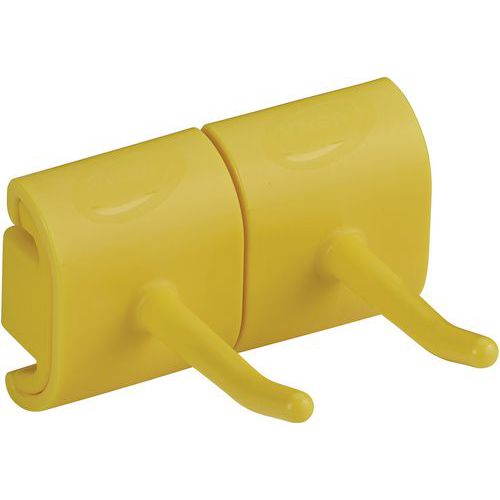 Support Mural Hygiénique - Double Crochet - 83cm - Jaune