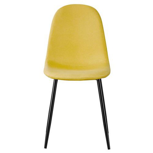 Meet By Paperflow - Chaise Design Must Assise Safran Pied Noir - Télétravail Confortable - Polyester Recyclable