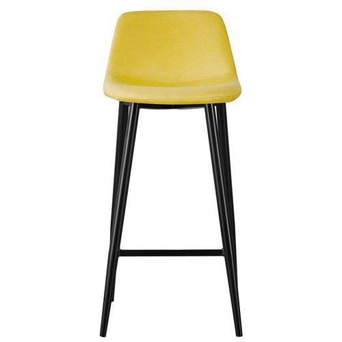 Meet By Paperflow - Lot de 2 Tabourets MUST Pied Noir Assise Safran - Hauteur 73cm - Bois et Mousse - Idéal Restauration