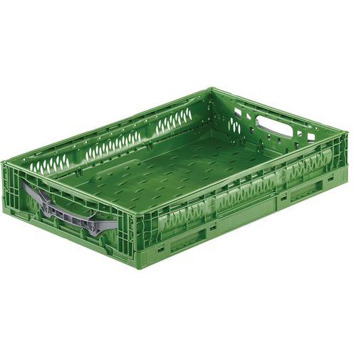 Bekuplast - Bac Pliant Vert 23L - Polypropylène Ajouré - Usage Alimentaire - 600x400x120mm