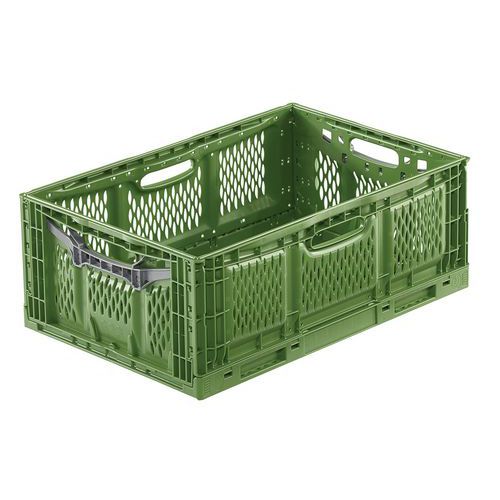 Bekuplast - Bac pliant vert 45L ajouré - Polypropylène - Usage alimentaire - 600x400x230mm