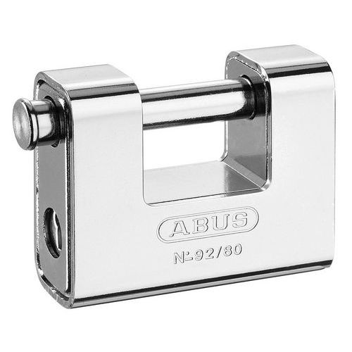 Abus - Cadenas Monobloc Acier 92-80 - Anse 12mm - 2 Clés - Haute Sécurité