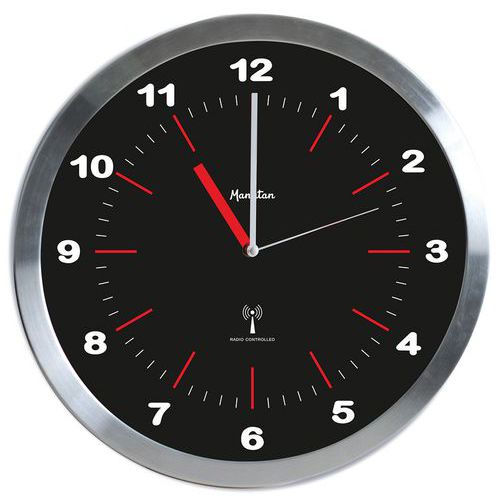 Horloge Murale Radio-pilotée Noire