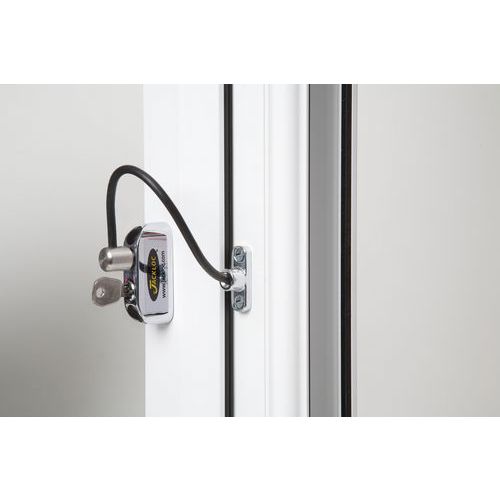 Entrebâilleur De Fenêtre À Câble À Clé - Chromé Poli - Pro5